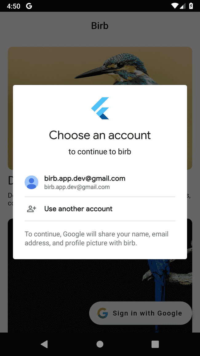 Sign in flow on Android