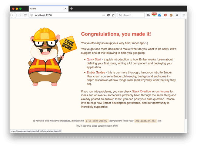 Initial Ember Homepage