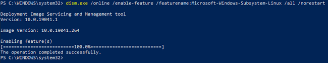 Enable WSL